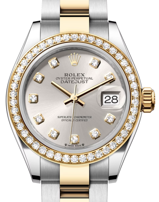 Rolex Lady-Datejust 28 28 mm 279383RBRSDO Steel/Yellow Gold/Diamonds Silver