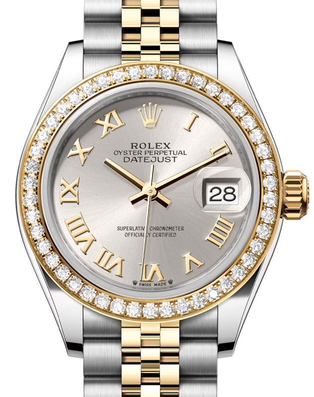 Rolex Lady-Datejust 28 28 mm 279383RBRSRJ Steel/Yellow Gold/Diamonds Silver