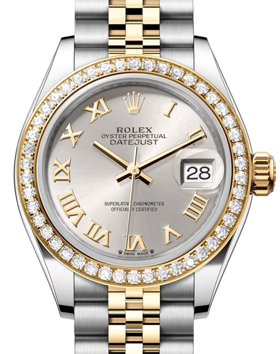 Rolex Lady-Datejust 28 28 mm 279383RBRSRJ Steel/Yellow Gold/Diamonds Silver