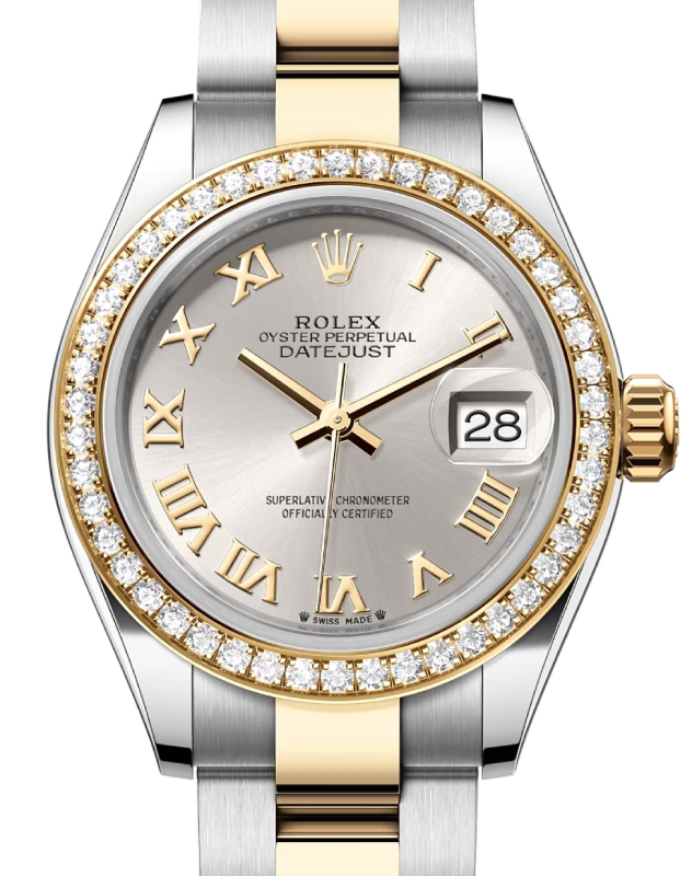 Rolex Lady-Datejust 28 28 mm 279383RBRSRO Steel/Yellow Gold/Diamonds Silver