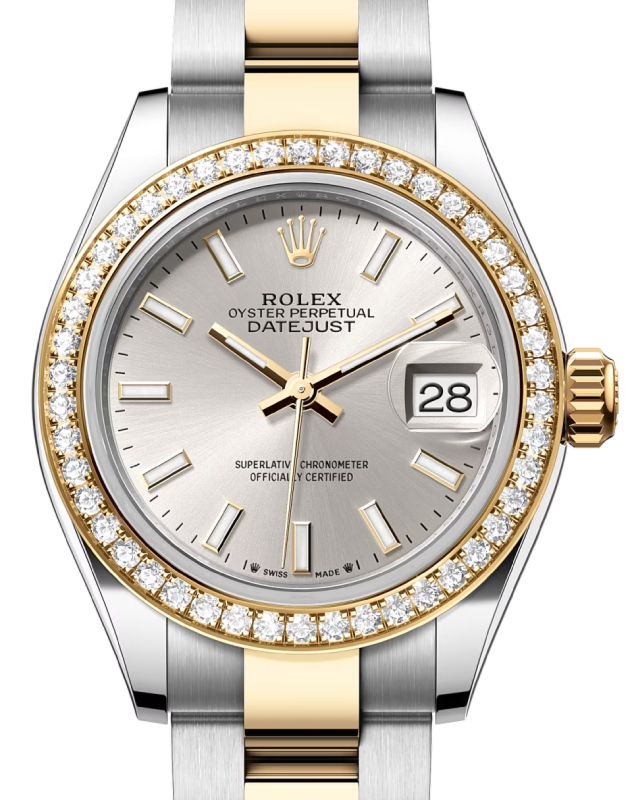 Rolex Lady-Datejust 28 28 mm 279383RBRSSO Steel/Yellow Gold/Diamonds Silver