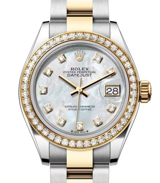 Rolex Lady-Datejust 28 28 mm 279383RBRWMDO Steel/Yellow Gold/Diamonds White Mother of Pearl