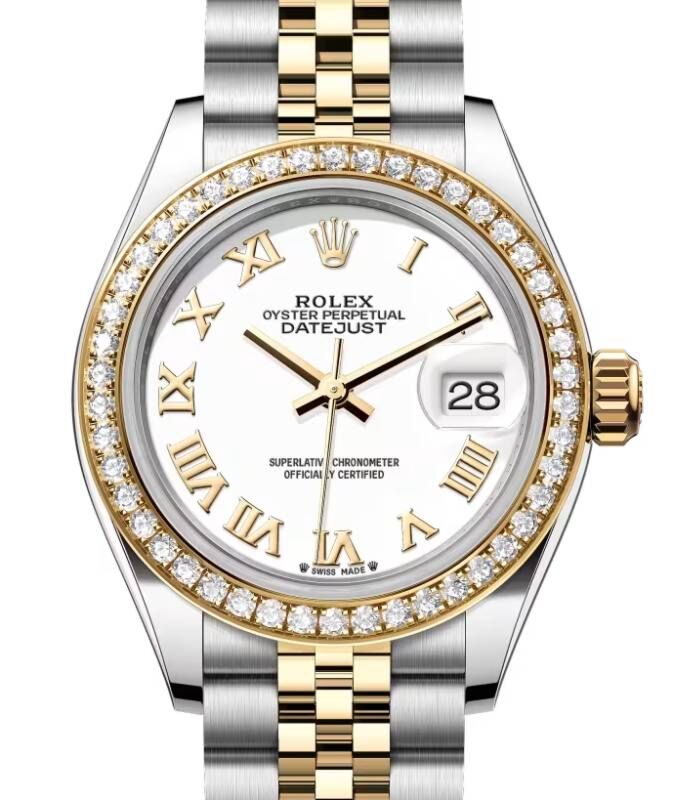 Rolex Lady-Datejust 28 28 mm 279383RBRWRJ Steel/Yellow Gold/Diamonds White
