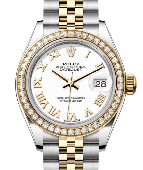 Rolex Lady-Datejust 28 28 mm 279383RBRWRJ Steel/Yellow Gold/Diamonds White