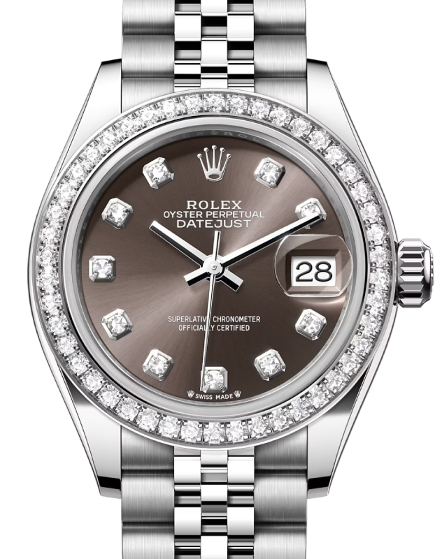 Rolex Lady-Datejust 28 28 mm 279384RBRGDJ Steel/White Gold/Diamonds Grey