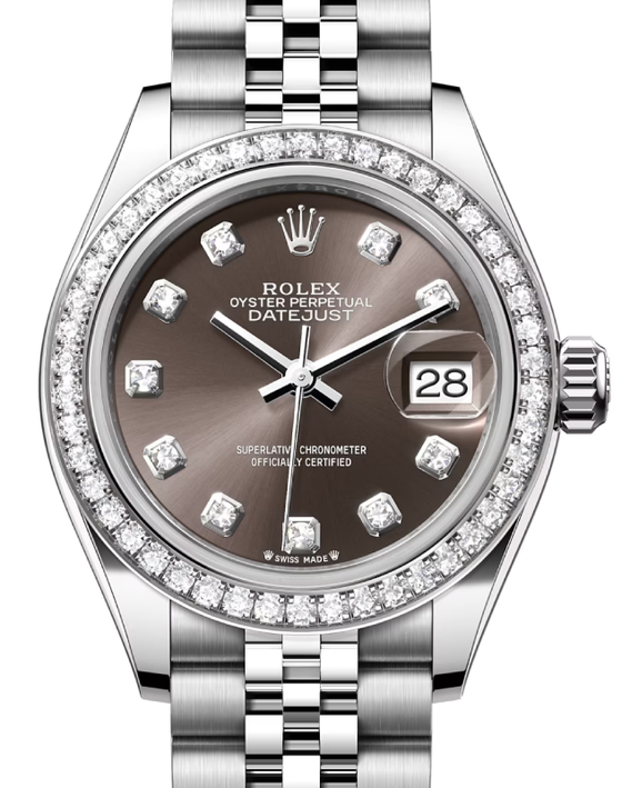 Rolex Lady-Datejust 28 28 mm 279384RBRGDJ Steel/White Gold/Diamonds Grey