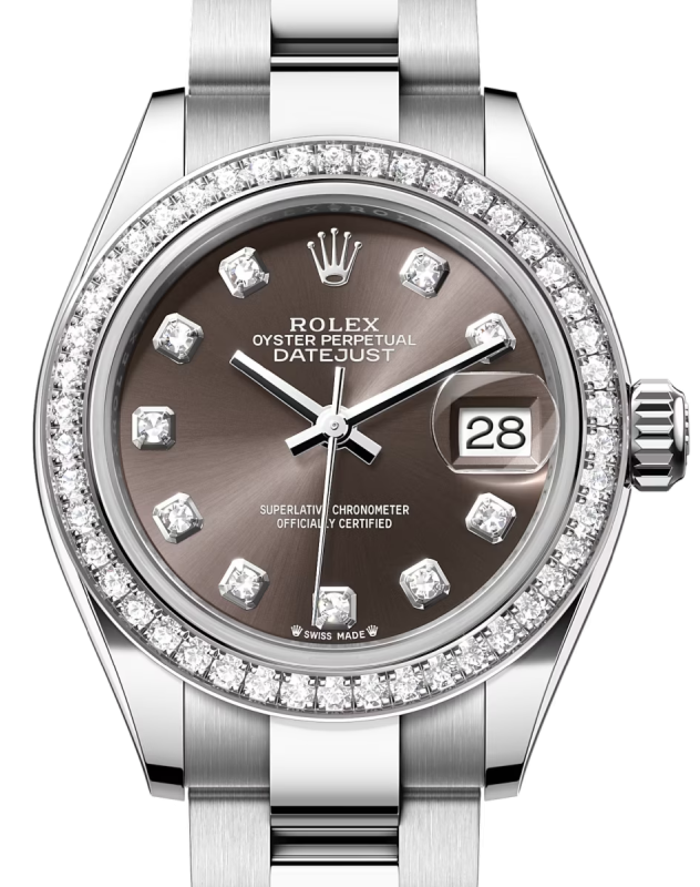 Rolex Lady-Datejust 28 28 mm 279384RBRGDO Steel/White Gold/Diamonds Grey