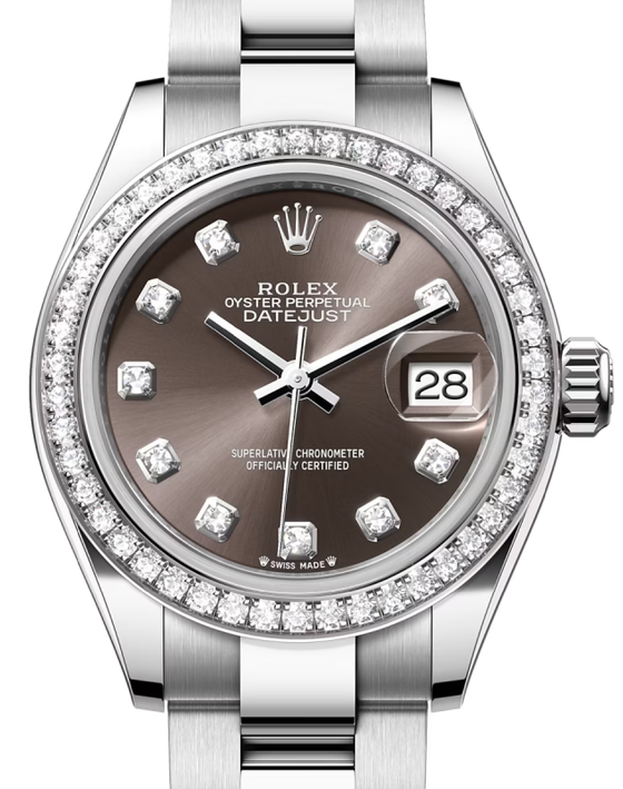 Rolex Lady-Datejust 28 28 mm 279384RBRGDO Steel/White Gold/Diamonds Grey