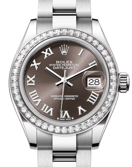 Rolex Lady-Datejust 28 28 mm 279384RBRGRO Steel/White Gold/Diamonds Grey
