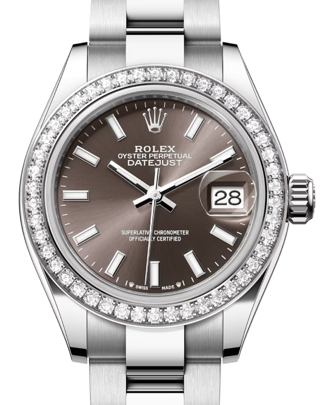 Rolex Lady-Datejust 28 28 mm 279384RBRGSO Steel/White Gold/Diamonds Grey
