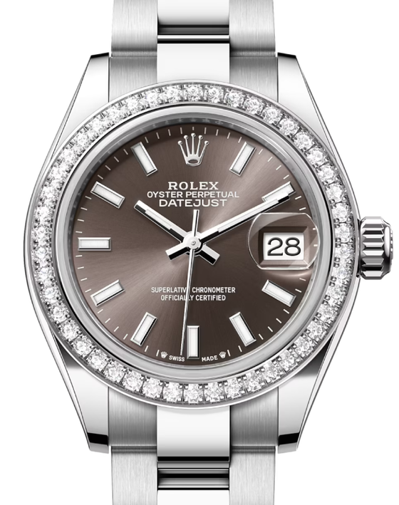 Rolex Lady-Datejust 28 28 mm 279384RBRGSO Steel/White Gold/Diamonds Grey