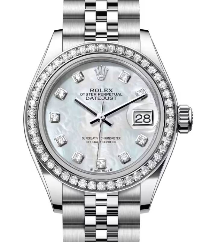 Rolex Lady-Datejust 28 28 mm 279384RBRMDJ Steel/White Gold/Diamonds White Mother of Pearl