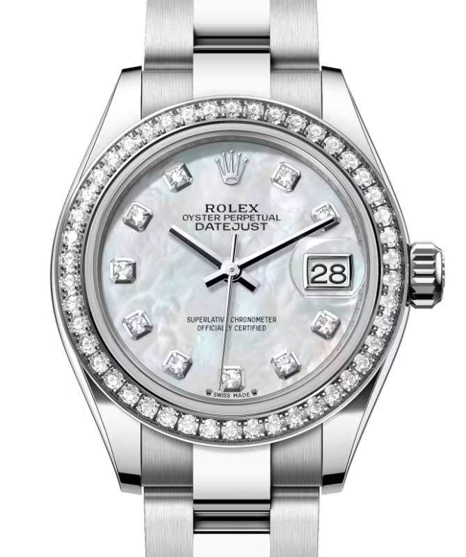 Rolex Lady-Datejust 28 28 mm 279384RBRMDO Steel/White Gold/Diamonds White Mother of Pearl