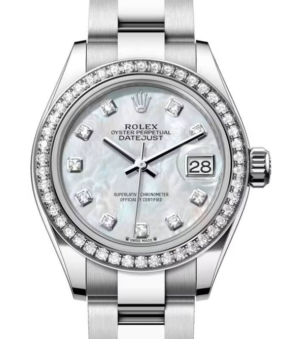 Rolex Lady-Datejust 28 28 mm 279384RBRMDO Steel/White Gold/Diamonds White Mother of Pearl