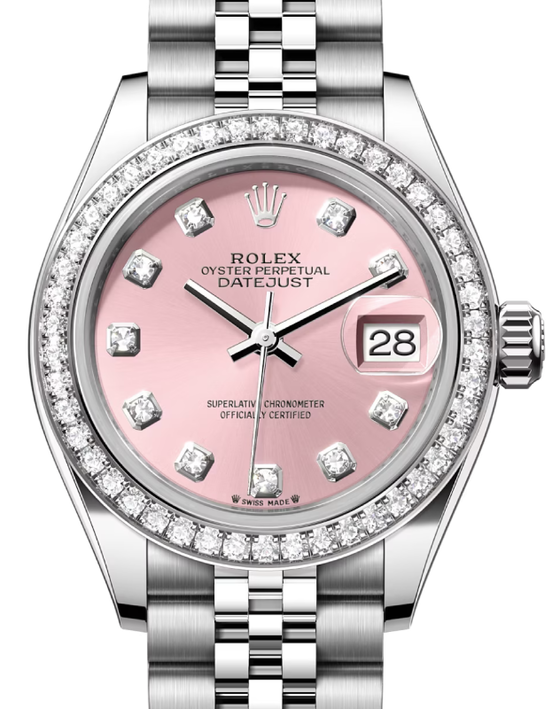 Rolex Lady-Datejust 28 28 mm 279384RBRPDJ Steel/White Gold/Diamonds Pink