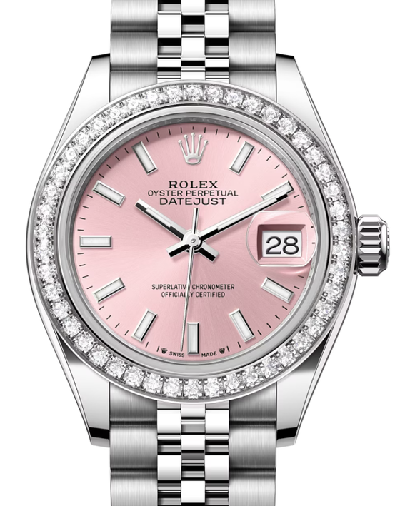 Rolex Lady-Datejust 28 28 mm 279384RBRPSJ Steel/White Gold/Diamonds Pink