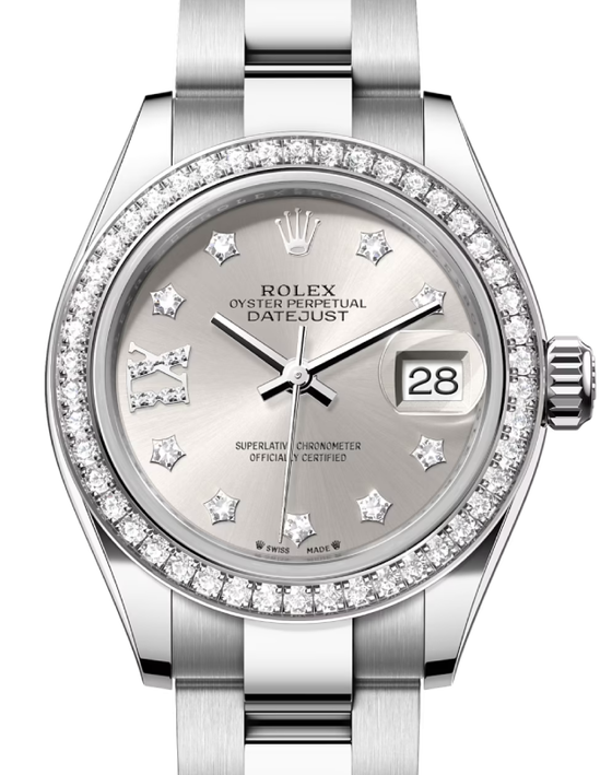 Rolex Lady-Datejust 28 28 mm 279384RBRSDO Steel/White Gold/Diamonds Silver