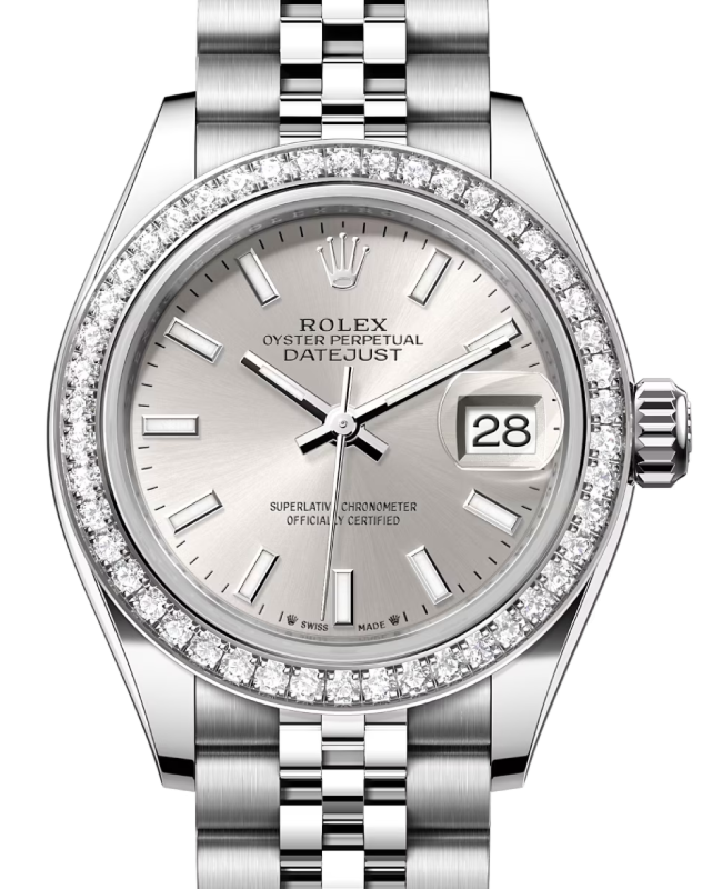 Rolex Lady-Datejust 28 28 mm 279384RBRSSJ Steel/White Gold/Diamonds Silver