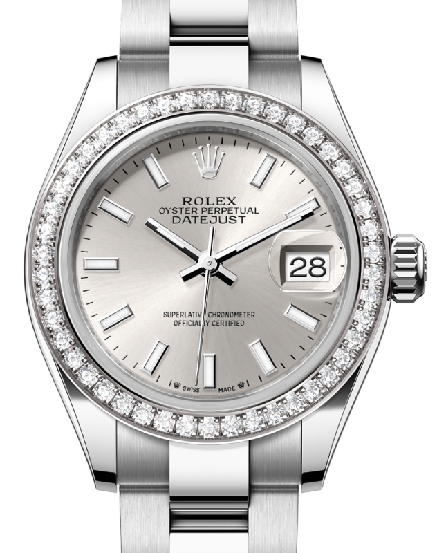 Rolex Lady-Datejust 28 28 mm 279384RBRSSO Steel/White Gold/Diamonds Silver