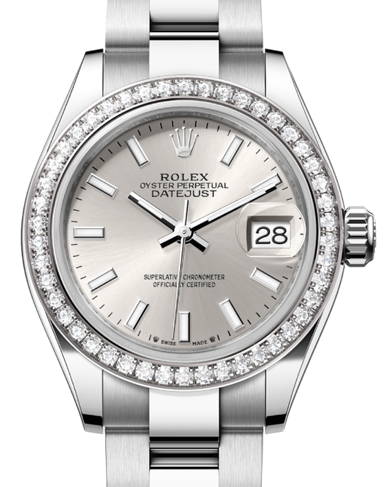 Rolex Lady-Datejust 28 28 mm 279384RBRSSO Steel/White Gold/Diamonds Silver