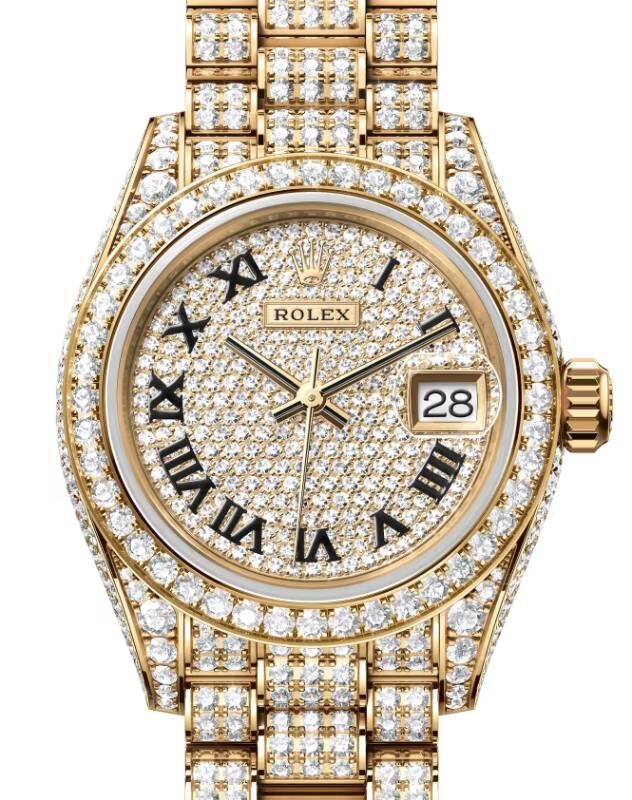 Rolex Lady-Datejust 28 mm 279458RBRD Yellow Gold/Diamonds Diamond Pave