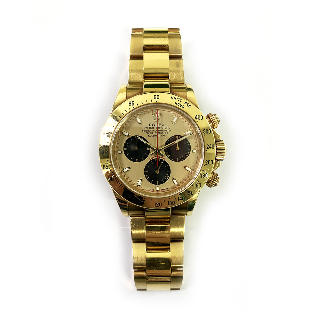 Rolex Cosmograph Daytona 40 mm 116528GLDS Yellow Gold Luminous