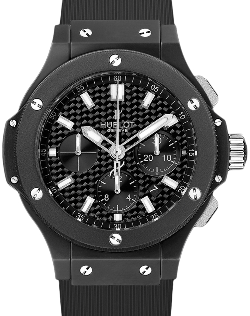 Hublot Big Bang Original Chronograph Black Magic Ceramic 44mm Black Carbon Fiber Dial Rubber Strap 301.CI.1770.RX - BRAND NEW