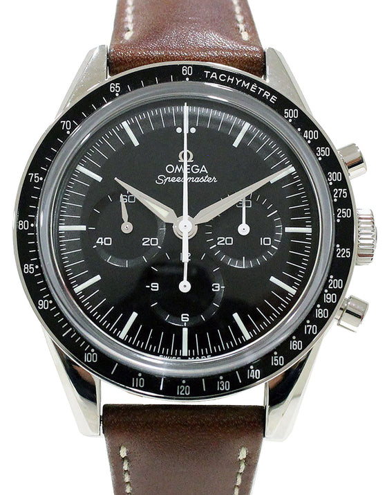 Omega Speedmaster Heritage Chronograph 39.7mm "First Omega in Space" Steel Black Dial Leather Strap 311.32.40.30.01.001