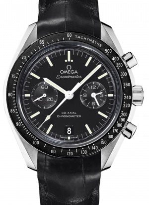 Omega Speedmaster Two Counters Chronograph 44.25mm Stainless Steel Black Dial Leather 311.33.44.51.01.001 - BRAND NEW