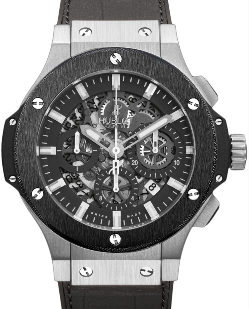 Hublot Big Bang Aero Bang 311.SM.1170.GR Skeleton Index Black Ceramic Bezel Stainless Steel Case & Leather 44mm BRAND NEW