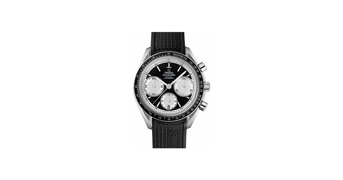 Omega 326.32.40.50.01.002 Speedmaster Racing Co-Axial Chronograph 40mm Black White Index Stainless Steel Rubber BRAND NEW