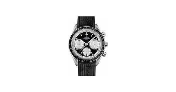 Omega 326.32.40.50.01.002 Speedmaster Racing Co-Axial Chronograph 40mm Black White Index Stainless Steel Rubber BRAND NEW