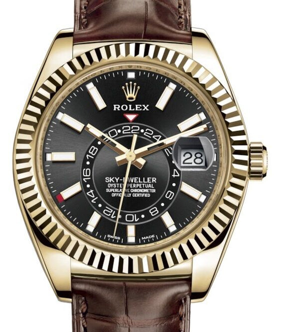 Rolex Sky-Dweller 42 mm 326138BLKSL Yellow Gold Luminous