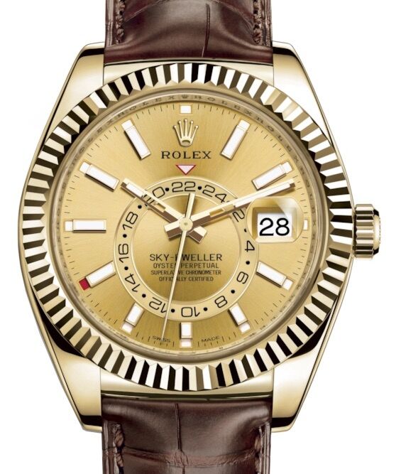 Rolex Sky-Dweller 42 mm 326138CHPSL Yellow Gold Luminous