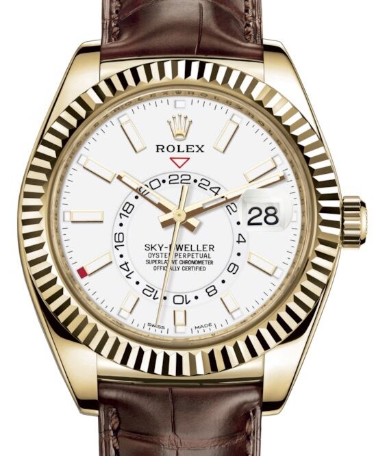 Rolex Sky-Dweller 42 mm 326138WHTSL Yellow Gold Luminous