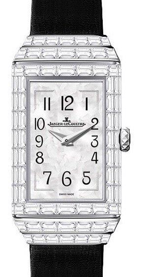 Jaeger-LeCoultre Calibre 844 Reverso One High Jewelry 3363490 White Mother of Pearl Arabic / Black White Gold Set with Diamonds 36.3 x 18mm Manual-Winding BRAND NEW
