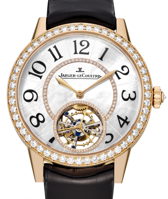 Jaeger-LeCoultre Calibre 978 Rendez-Vous Tourbillon 3412405 White Mother of Pearl Gem-set Rose Gold Leather 39mm Automatic BRAND NEW