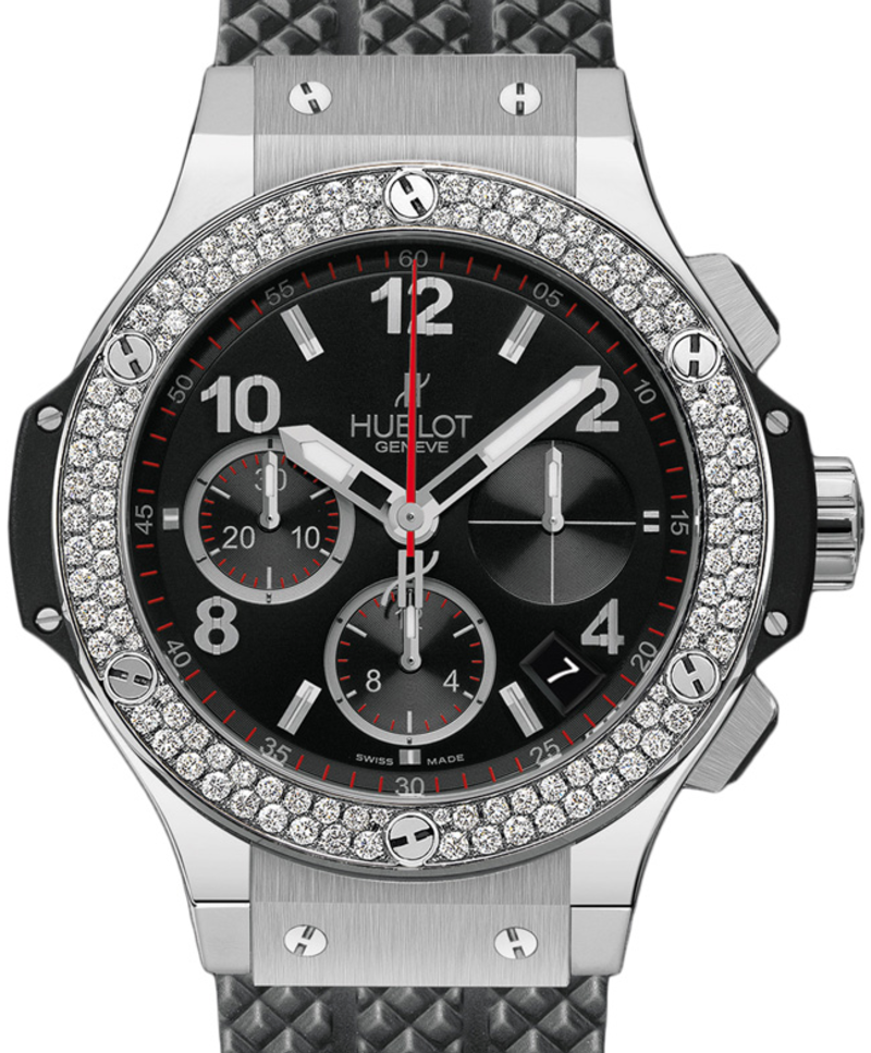 Hublot Big Bang 342.SX.130.RX.114 Black Arabic Diamond Bezel & Stainless Steel Case Rubber 41mm BRAND NEW