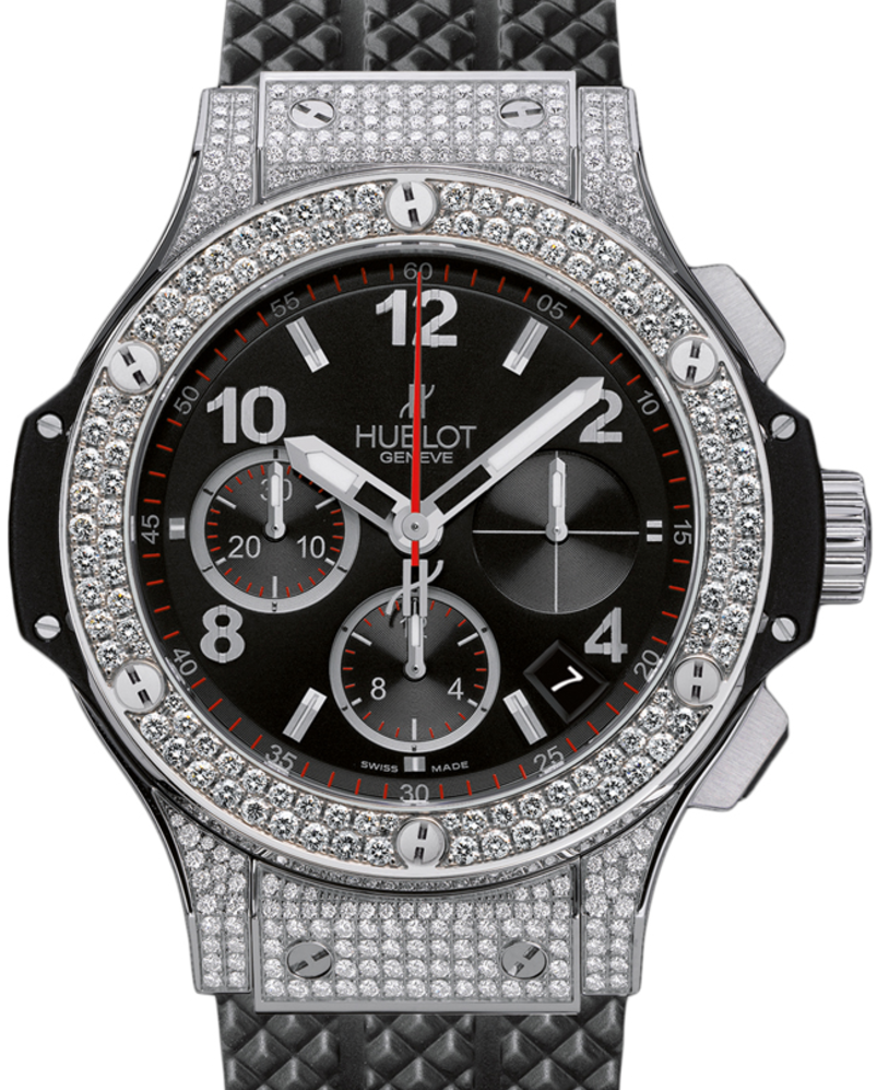 Hublot Big Bang 342.SX.130.RX.174 Black Arabic Diamond Set Stainless Steel Case Rubber 41mm BRAND NEW