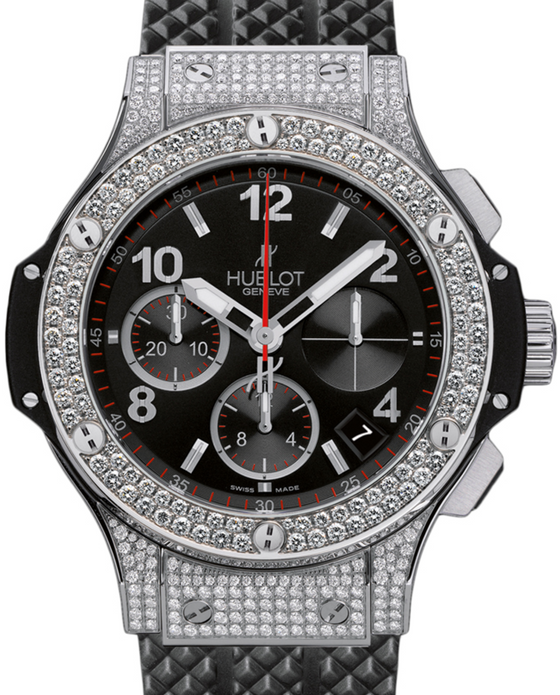 Hublot Big Bang 342.SX.130.RX.174 Black Arabic Diamond Set Stainless Steel Case Rubber 41mm BRAND NEW