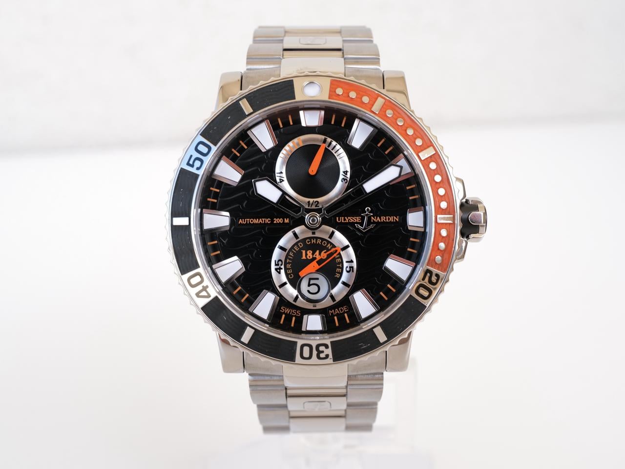Ulysse Nardin Maxi Marine Diver Titanium 263-90-7M Men's 45mm Stainless Steel Black Orange