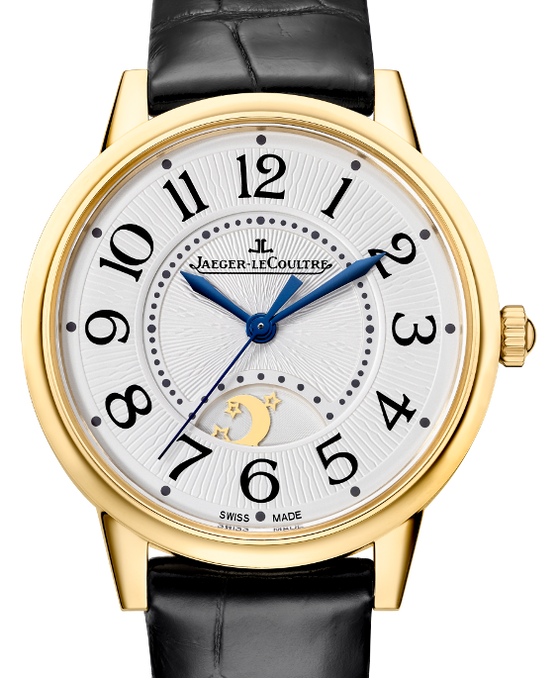 Jaeger-LeCoultre Calibre 898A/1 Rendez-Vous Night & Day Medium 3441420 Silver Guilloche Arabic Yellow Gold Leather 34mm Automatic BRAND NEW