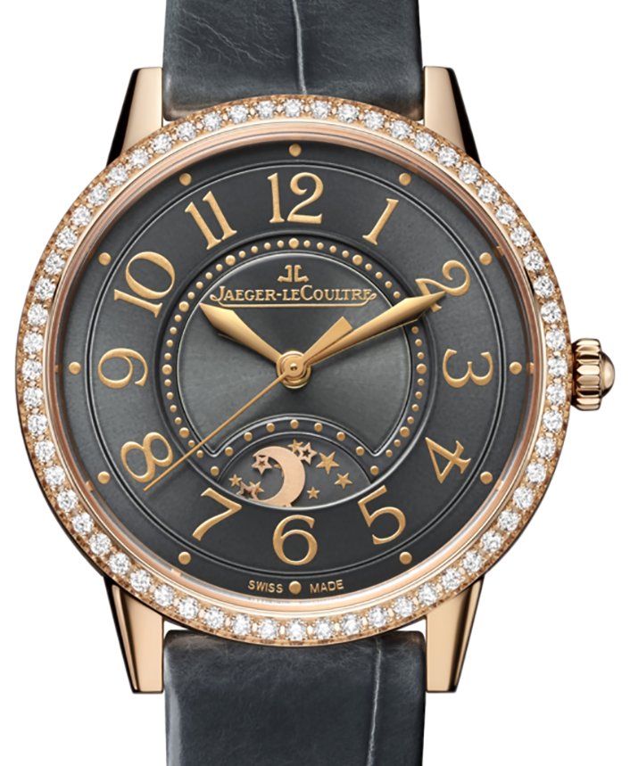 Jaeger-LeCoultre Calibre 898A/1 Rendez-Vous Night & Day 3442450 Slate Arabic Diamond Bezel Rose Gold Leather 34mm Automatic BRAND NEW