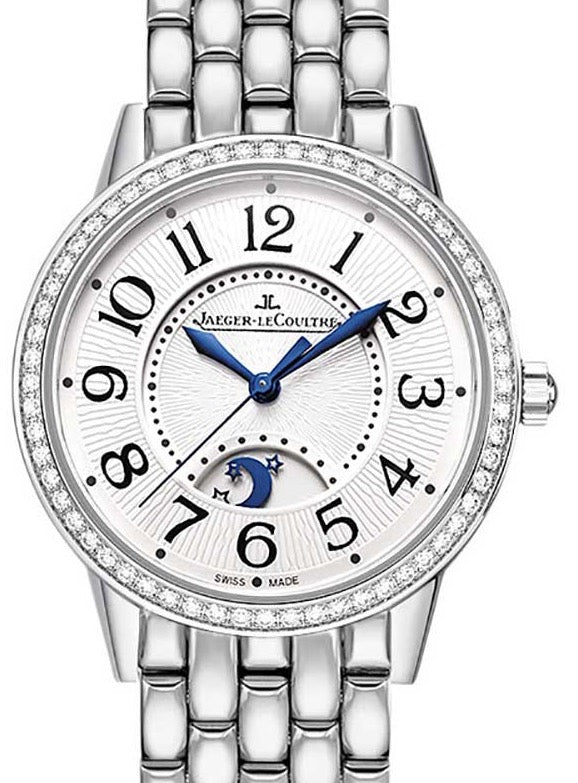 Jaeger-LeCoultre Calibre 898A/1 Rendez-Vous Night & Day 3448120 Silver Guilloche Arabic Diamond Bezel Stainless Steel 34mm Automatic BRAND NEW
