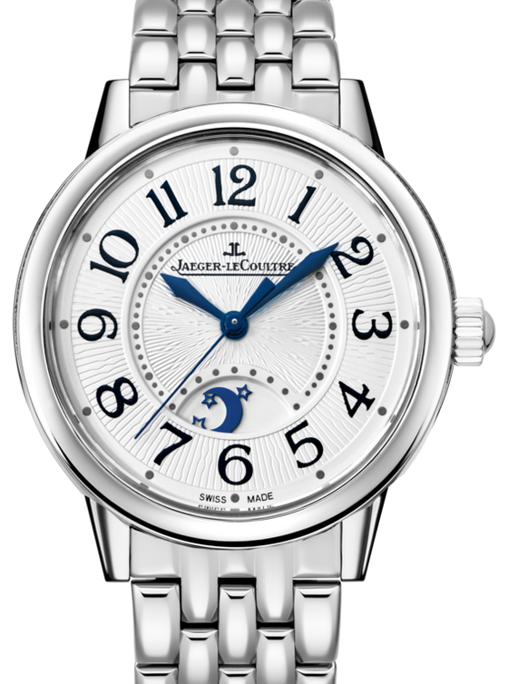 Jaeger-LeCoultre Calibre 898A/1 Rendez-Vous Night & Day 3448190 Silver Guilloche Arabic Stainless Steel Leather 34mm Automatic BRAND NEW