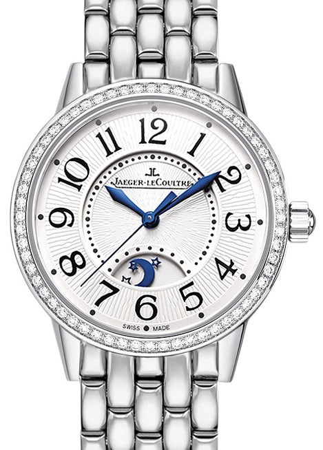 Jaeger-LeCoultre Calibre 967A Rendez-Vous Night & Day 3468121 Silver Guilloche Arabic Diamond Bezel Stainless Steel 29mm Automatic BRAND NEW
