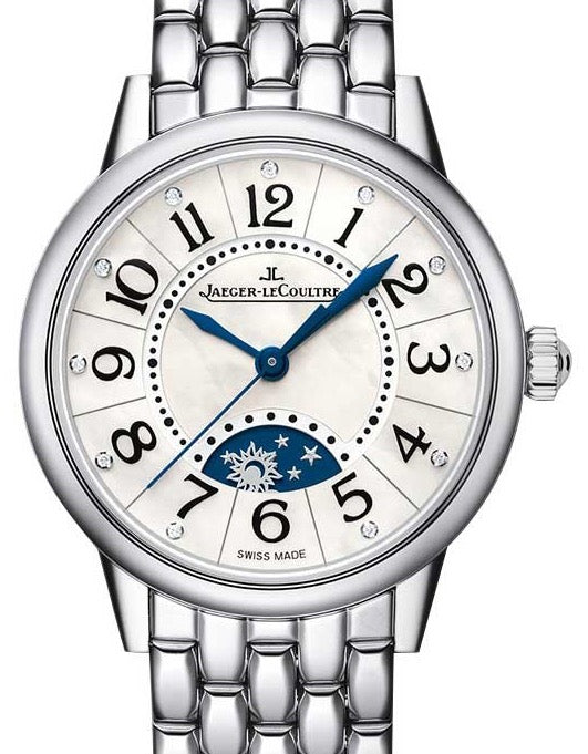 Jaeger-LeCoultre Calibre 967A Rendez-Vous Night & Day 3468190 White Mother of Pearl Arabic Diamond Stainless Steel Leather 29mm Automatic BRAND NEW