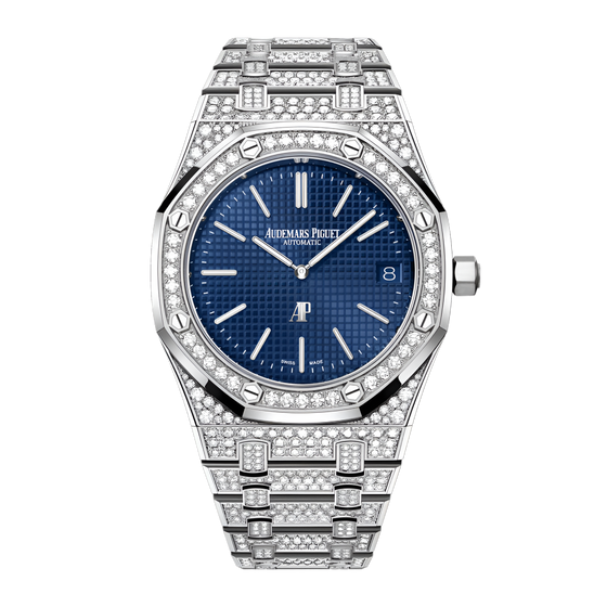 Audemars Piguet Royal Oak "Jumbo" Extra-Thin 39 mm 15202BC.ZZ.1241BC.01 White Gold/Diamonds Diamond Pave
