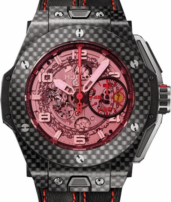 Hublot Big Bang Unico Ferrari 401.QX.0123.VR Skeleton Pink Arabic Carbon Fiber Case Leather 45mm BRAND NEW