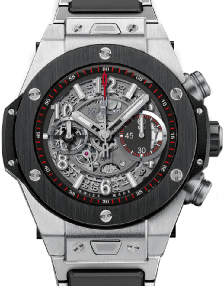 Hublot Big Bang Unico 411.NM.1170.NM Skeleton Arabic Black Ceramic Bezel & Titanium Case 45mm BRAND NEW